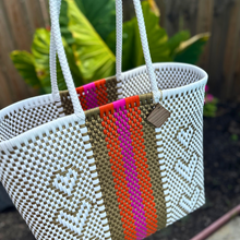 Load image into Gallery viewer, Large Tote - Gold Hearts - Pink - Orange - Gold