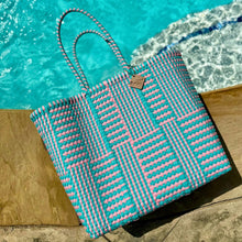 Load image into Gallery viewer, Large Tote - Barbie Pink + Teal