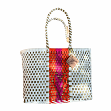 Load image into Gallery viewer, Mini Tote - Gold - Pink - Orange Hearts