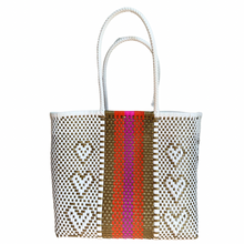 Load image into Gallery viewer, Large Tote - Gold Hearts - Pink - Orange - Gold