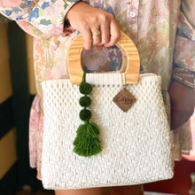 Load image into Gallery viewer, Round Wooden Handle Tote MINI - Paloma