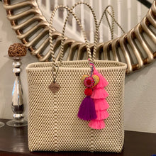 Load image into Gallery viewer, Large Tote - Ivory + Gold Checkers