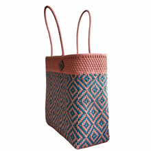 Load image into Gallery viewer, Large Tote - Peach + Teal