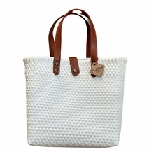 Load image into Gallery viewer, Leather Handles Tote - White