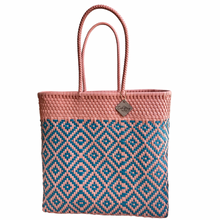 Load image into Gallery viewer, Large Tote - Peach + Teal