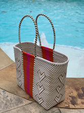Load image into Gallery viewer, Large Tote - Gold Hearts - Pink - Orange