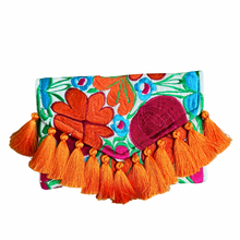 Load image into Gallery viewer, Embroidered Clutch - Luxe Tassels - Naranja Dulce
