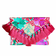 Load image into Gallery viewer, Embroidered Clutch - Luxe Tassels - Sirena
