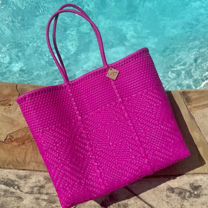 Beach Tote TALL - Hot Pink