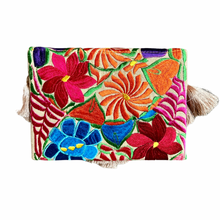 Load image into Gallery viewer, Embroidered Clutch - Luxe Tassels - Sand Multicolor
