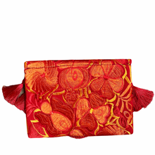 Load image into Gallery viewer, Embroidered Clutch - Luxe Tassels - Red + Orange
