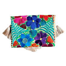 Load image into Gallery viewer, Embroidered Clutch - Luxe Tassels - Sand Multicolor
