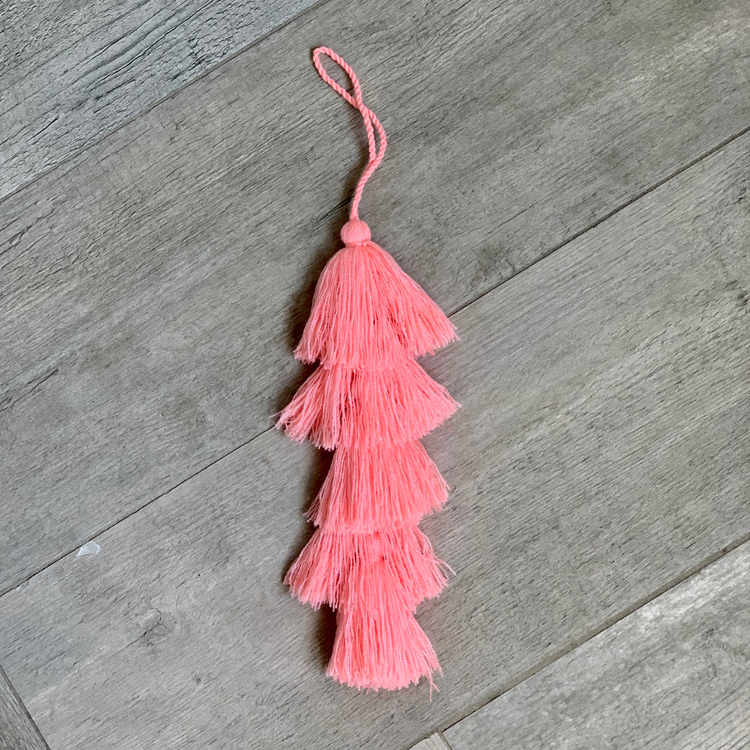 5 Tier Tassel - Flamingo