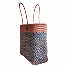 Load image into Gallery viewer, Large Tote - Peach + Teal
