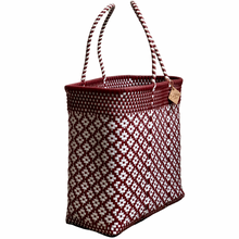 Load image into Gallery viewer, Large Tote - Maroon + White

