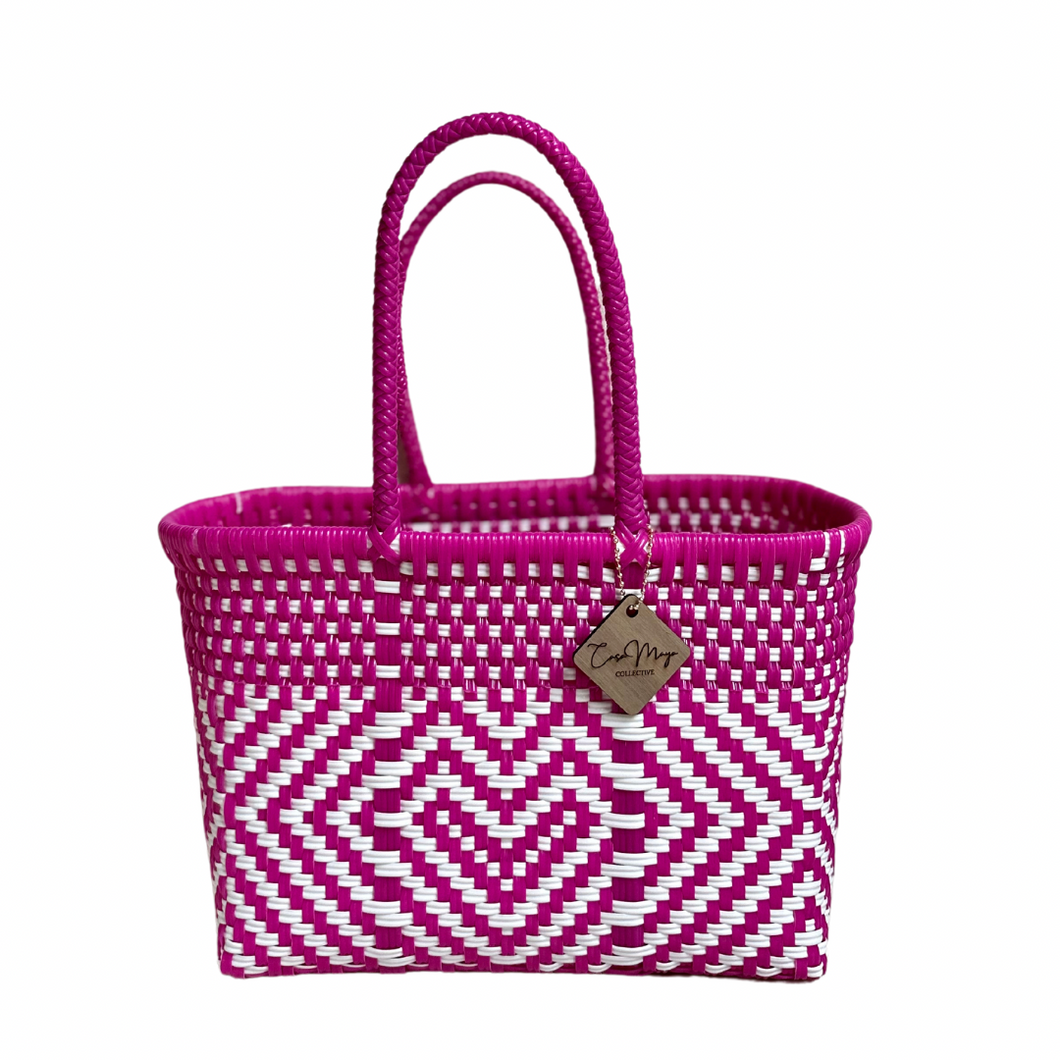 Mini Tote - Hot Pink Hearts