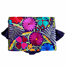 Load image into Gallery viewer, Embroidered Clutch - Luxe Tassels - Purple Multicolor
