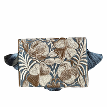 Load image into Gallery viewer, Embroidered Clutch - Luxe Tassels - Slate + Sand
