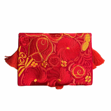 Load image into Gallery viewer, Embroidered Clutch - Luxe Tassels and Beads - Fuego
