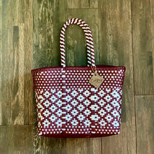 Load image into Gallery viewer, Mini Tote - Maroon + White
