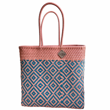 Load image into Gallery viewer, Large Tote - Peach + Teal
