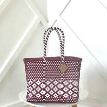 Load image into Gallery viewer, Mini Tote - Maroon + White
